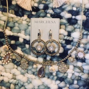 Brand New Marchesa Necklace & Earring Set